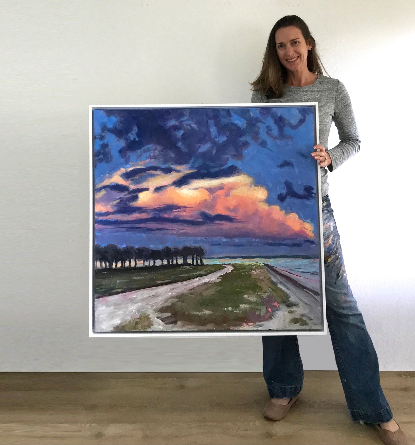 Pink Clouds Over Tampa Bay, 36x36