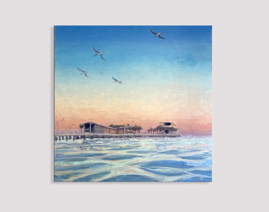 Warm Horizon Stretched Canvas Archival Print