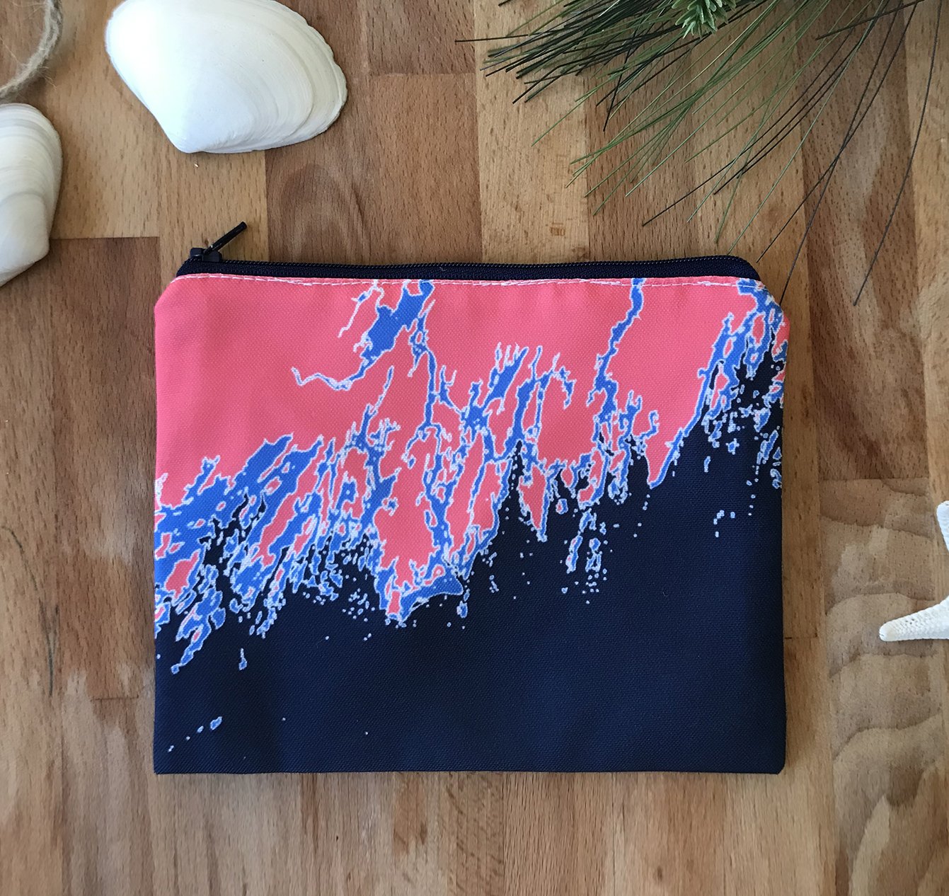 Zippered Pouch, Coral