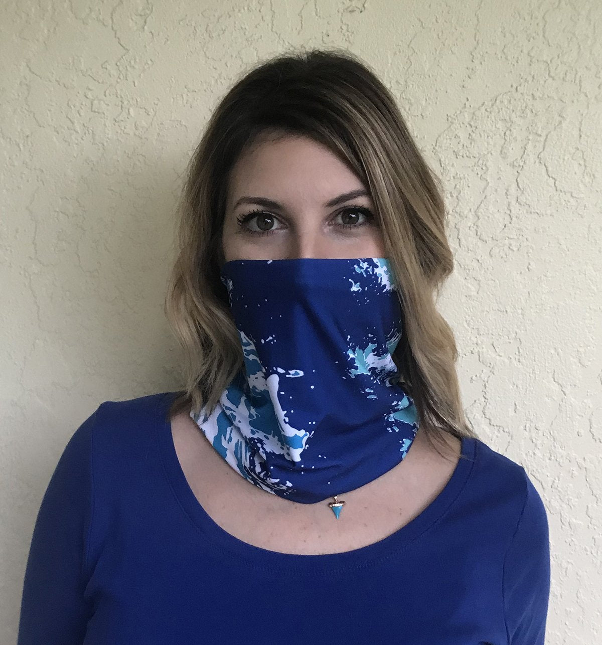 NEW Coastline Multi-Way Mini Infinity Scarf, Navy Blue + Aqua
