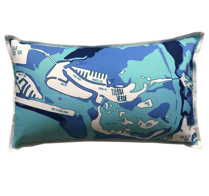 Tierra Verde 12x20 Pillow, Navy & Aqua