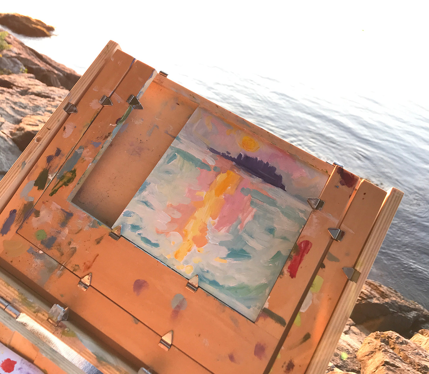 Yellow Sunrise Over Indian Island, Penobscot Bay