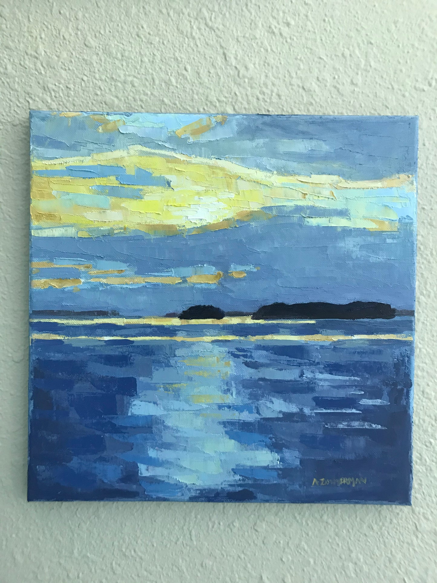 Sunset over Bunces Pass, 12x12, 2019