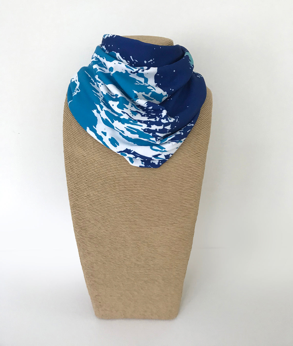 NEW Coastline Multi-Way Mini Infinity Scarf, Navy Blue + Aqua