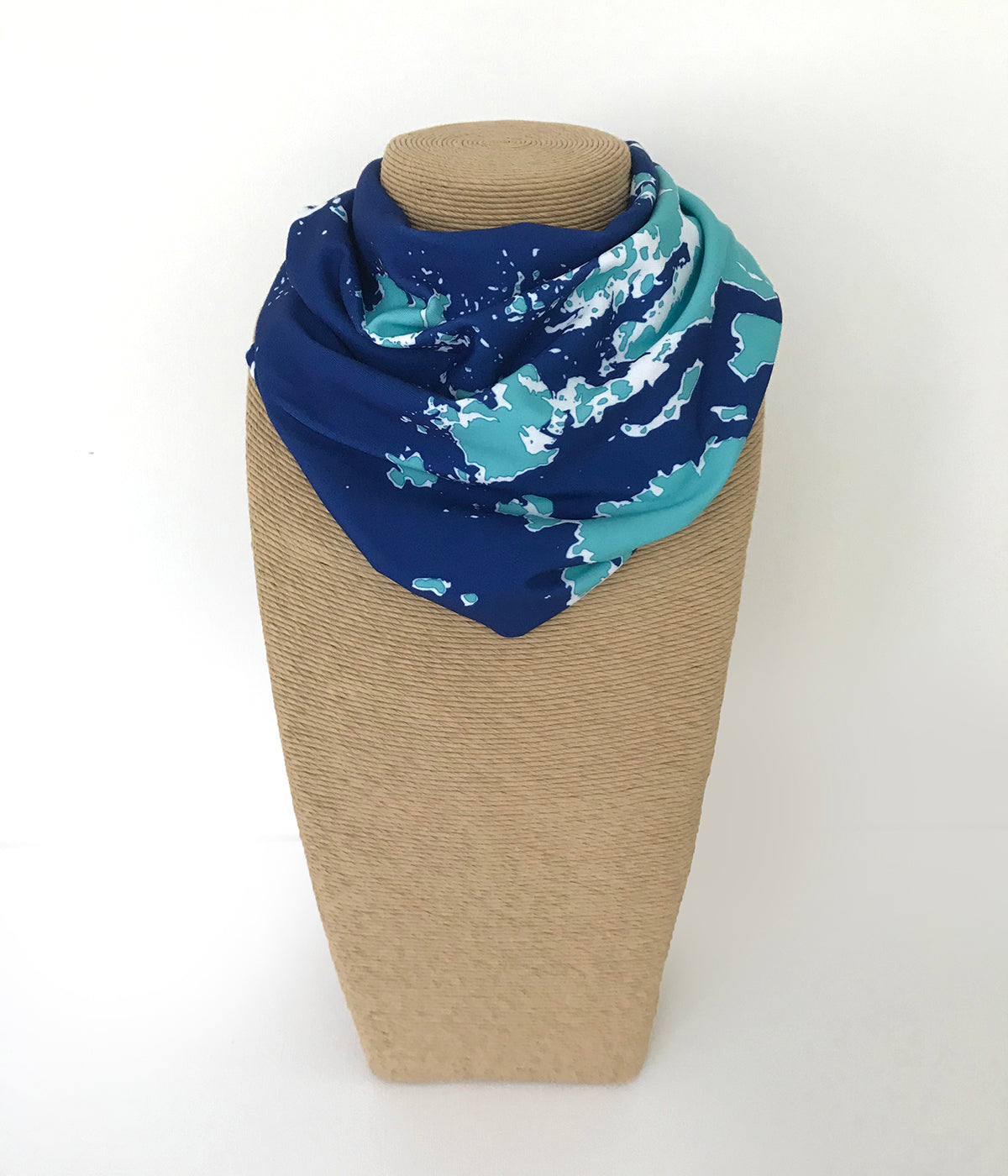 NEW Coastline Multi-Way Mini Infinity Scarf, Navy Blue + Aqua