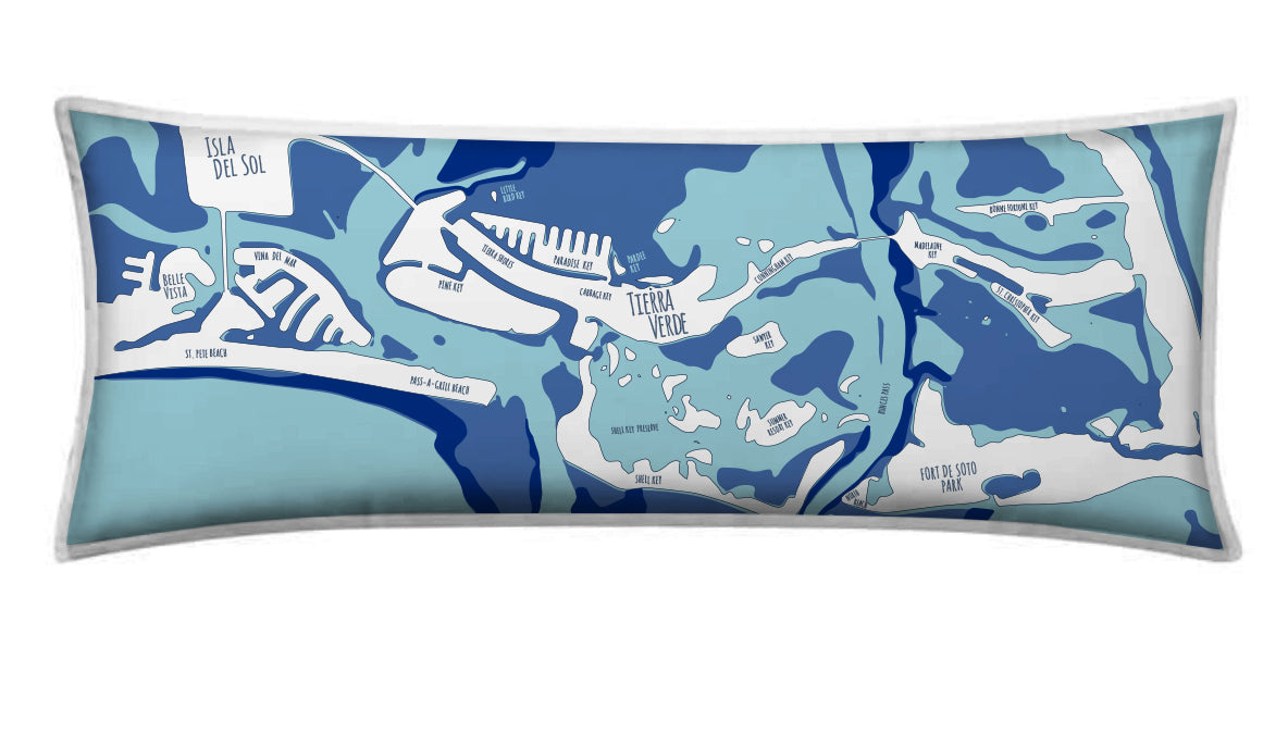 Tierra Verde 12x20 Pillow, Navy & Aqua
