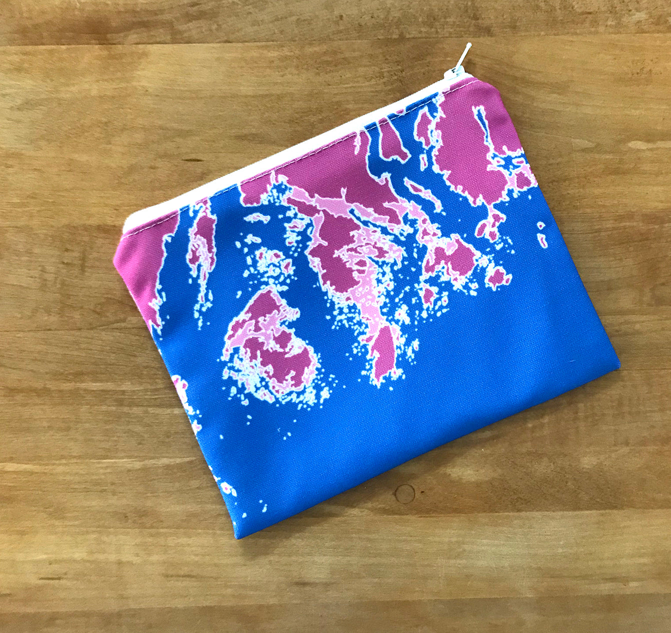 Maine Coast Small Zippered Pouch, Rugosa Rose