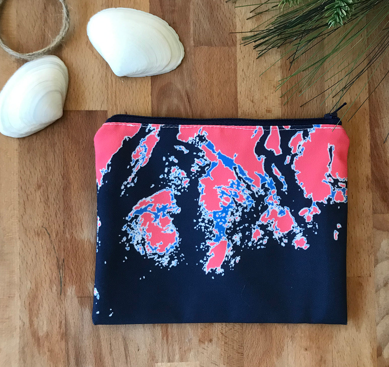 Zippered Pouch, Coral