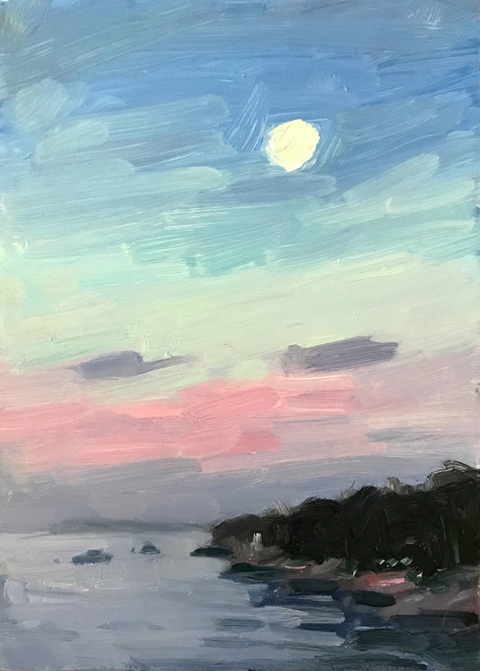 Moon Over the Bay // 30 Days 30 Paintings
