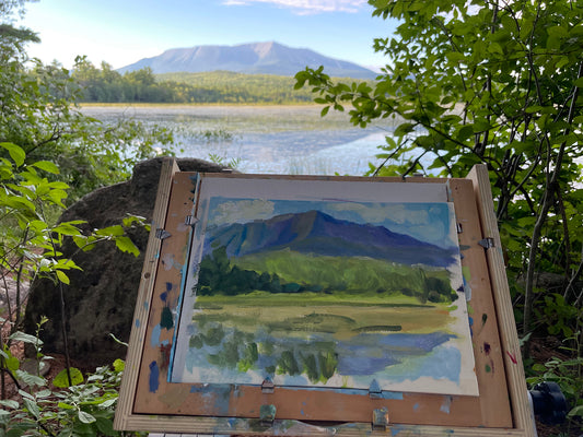 Denied at Baxter State Park & Discovering Stunning Mountain Views at Compass Pond // 30 Days, 30 Paintings