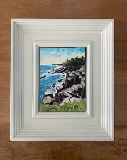 Cliffs at Acadia, 10.5 x 12.5 inches framed