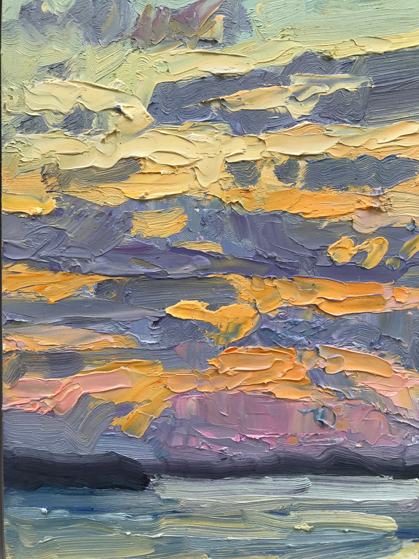 Speckled Clouds Plein Air Color Study, 5x7 inches