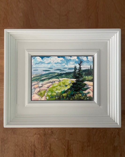 Fresh Air and Healing Vibes, Cadillac Mountain, 12.5 x 10.5 inches framed