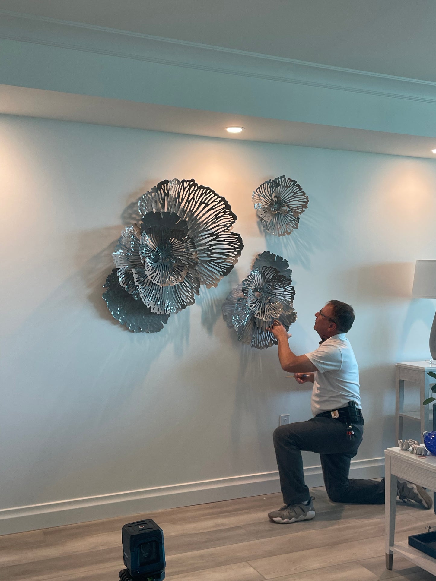 Final Balance — Grey Coral Flower Wall Installation (EDM)