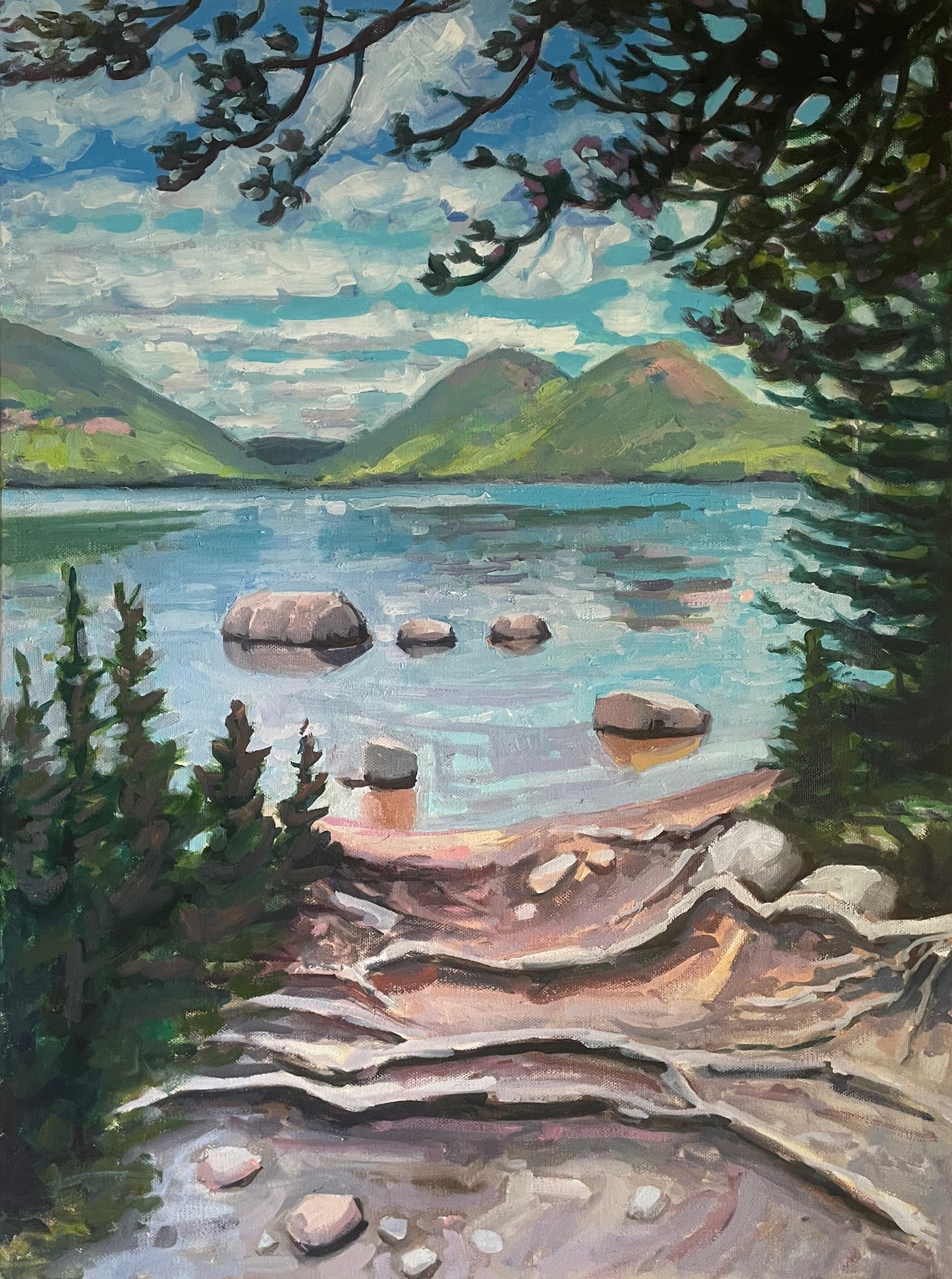 Afternoon at Jordan Pond, 18 x 24 inches