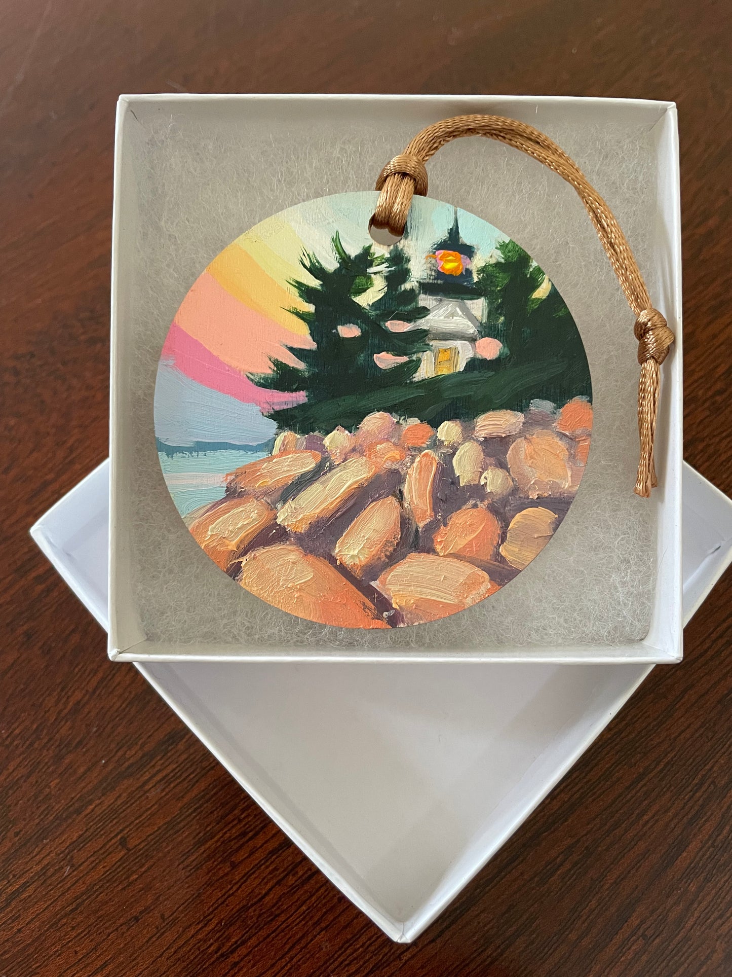 2023 Bass Harbor Lighthouse Hand Painted Ornament