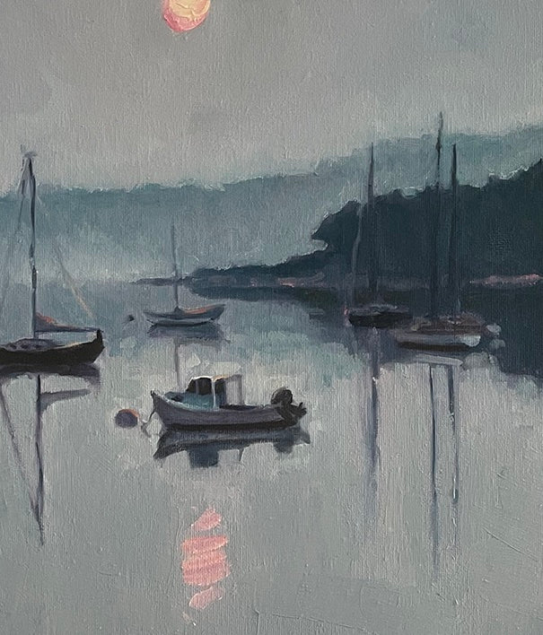 Quiet Mist in the Mooring Field, 24 x 18 inches