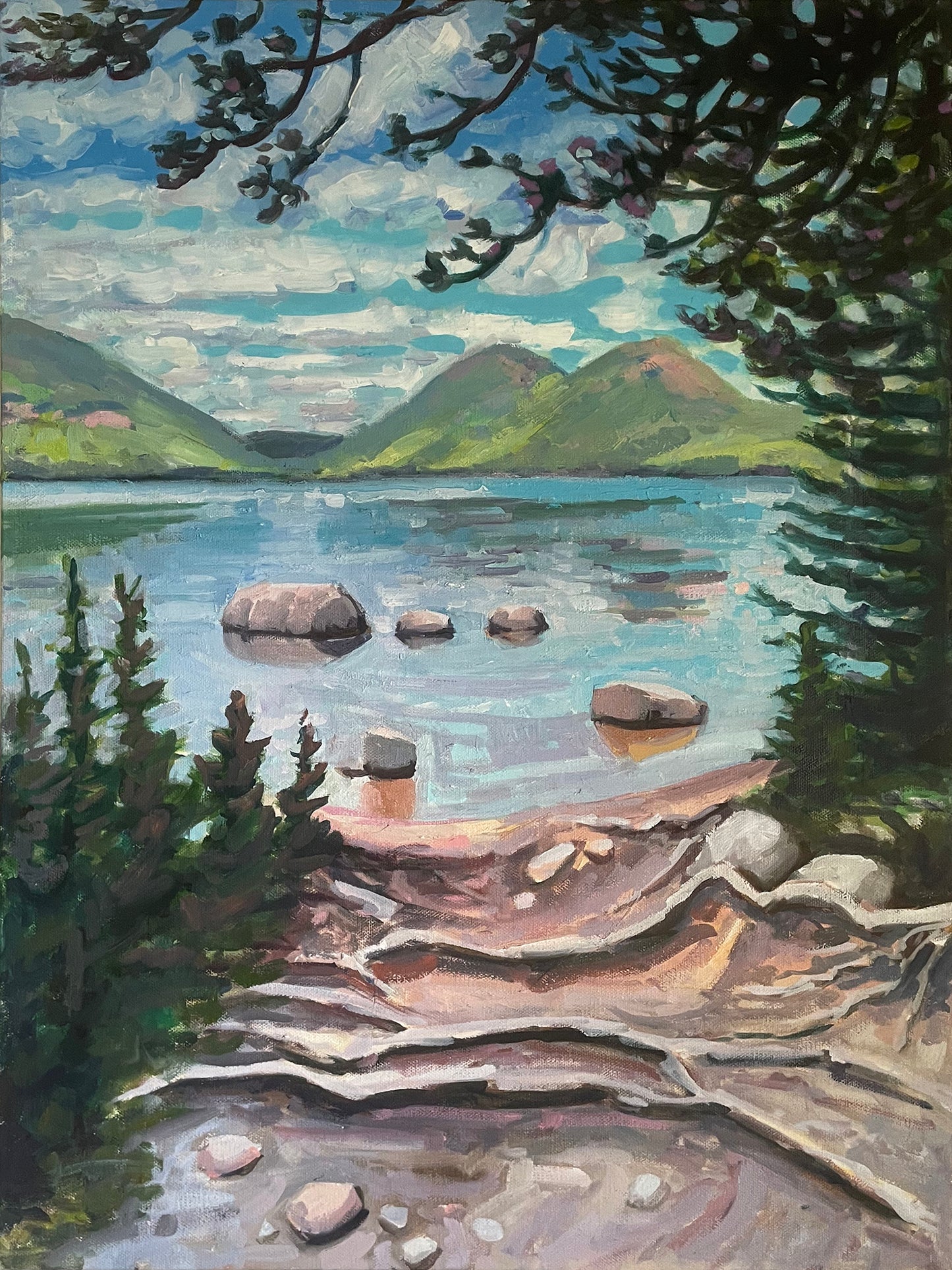 Afternoon at Jordan Pond, 18 x 24 inches