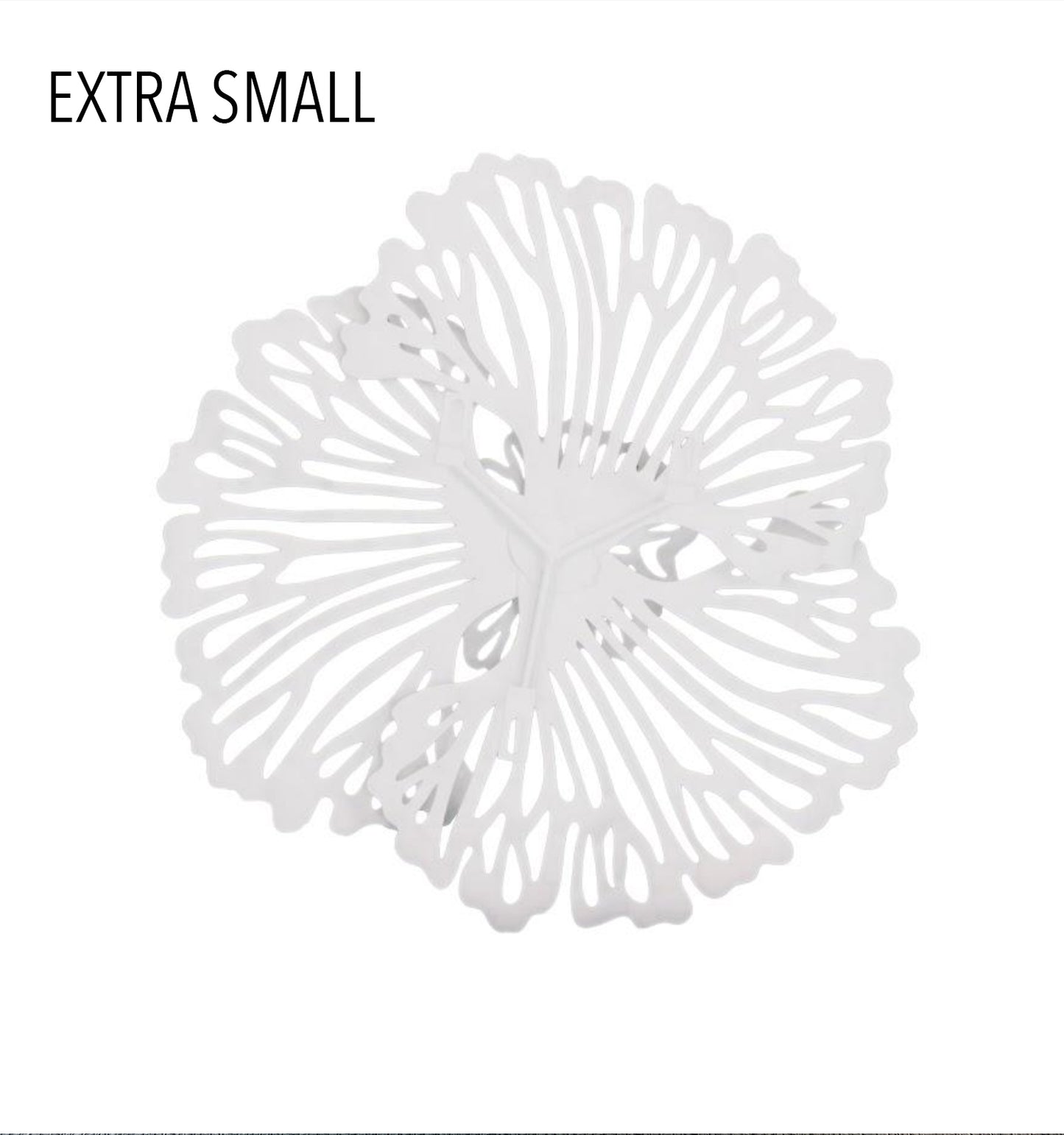 Flower Wall Art, White, Metal