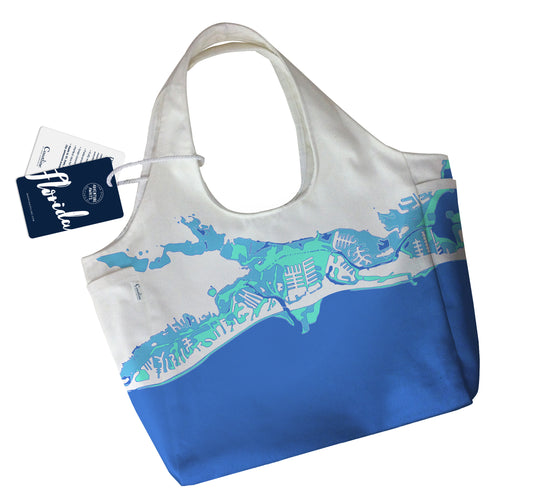 Gulf Coast Boho Tote, Blue