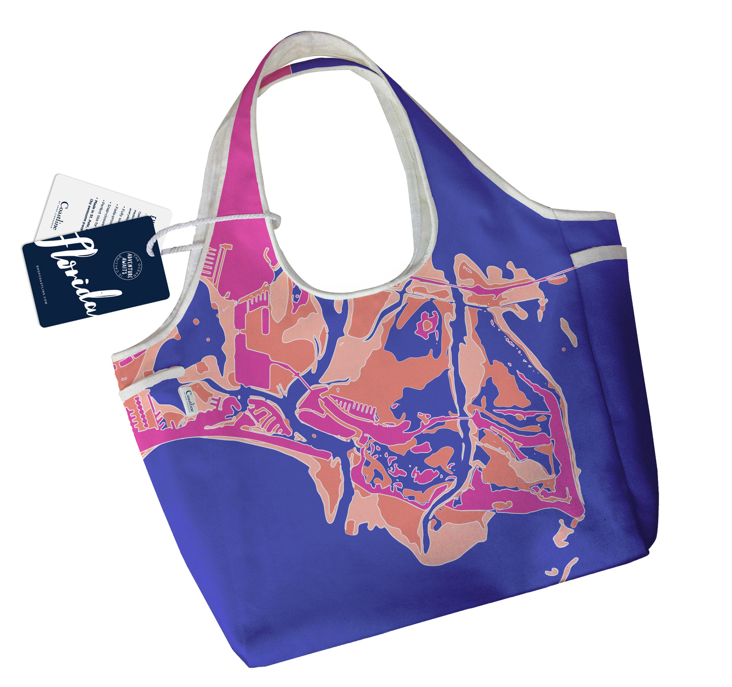 Florida Gulf Coast Boho Tote, Pink