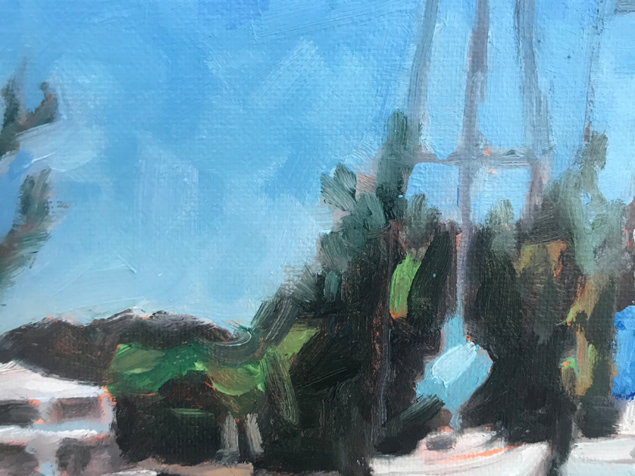 Hanging in the Canal, 12"x12", 2019