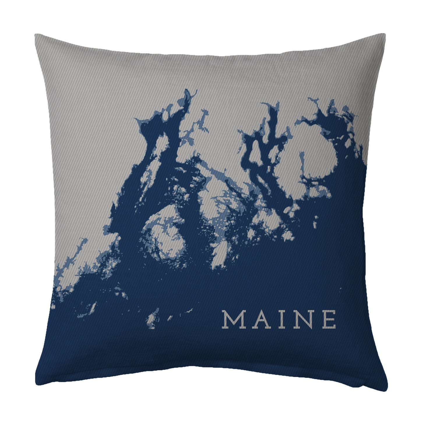 Maine Coast Pillow: Penobscot Bay to Frenchman Bay, Navy + Steel