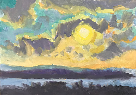 Yellow Sunset Over Deer Isle
