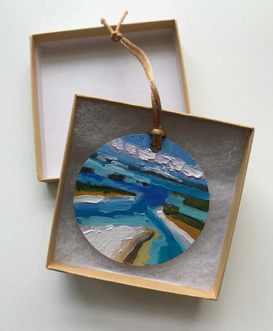2022 Bunces Pass, Tampa Bay and Skyway Bridge Hand Painted Ornament