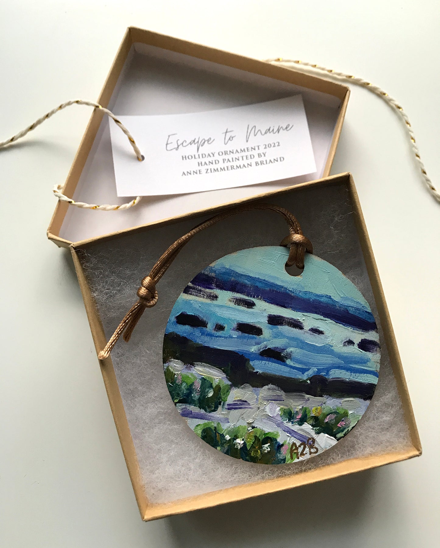 2022 Cadillac Mountain Hand Painted Ornament