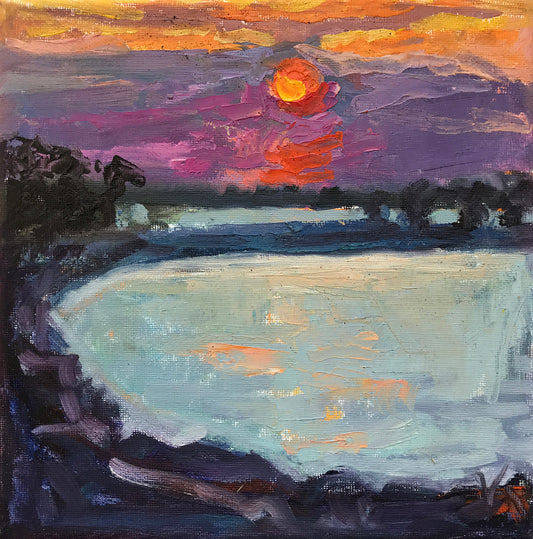 Red Sun, 8x8 inches
