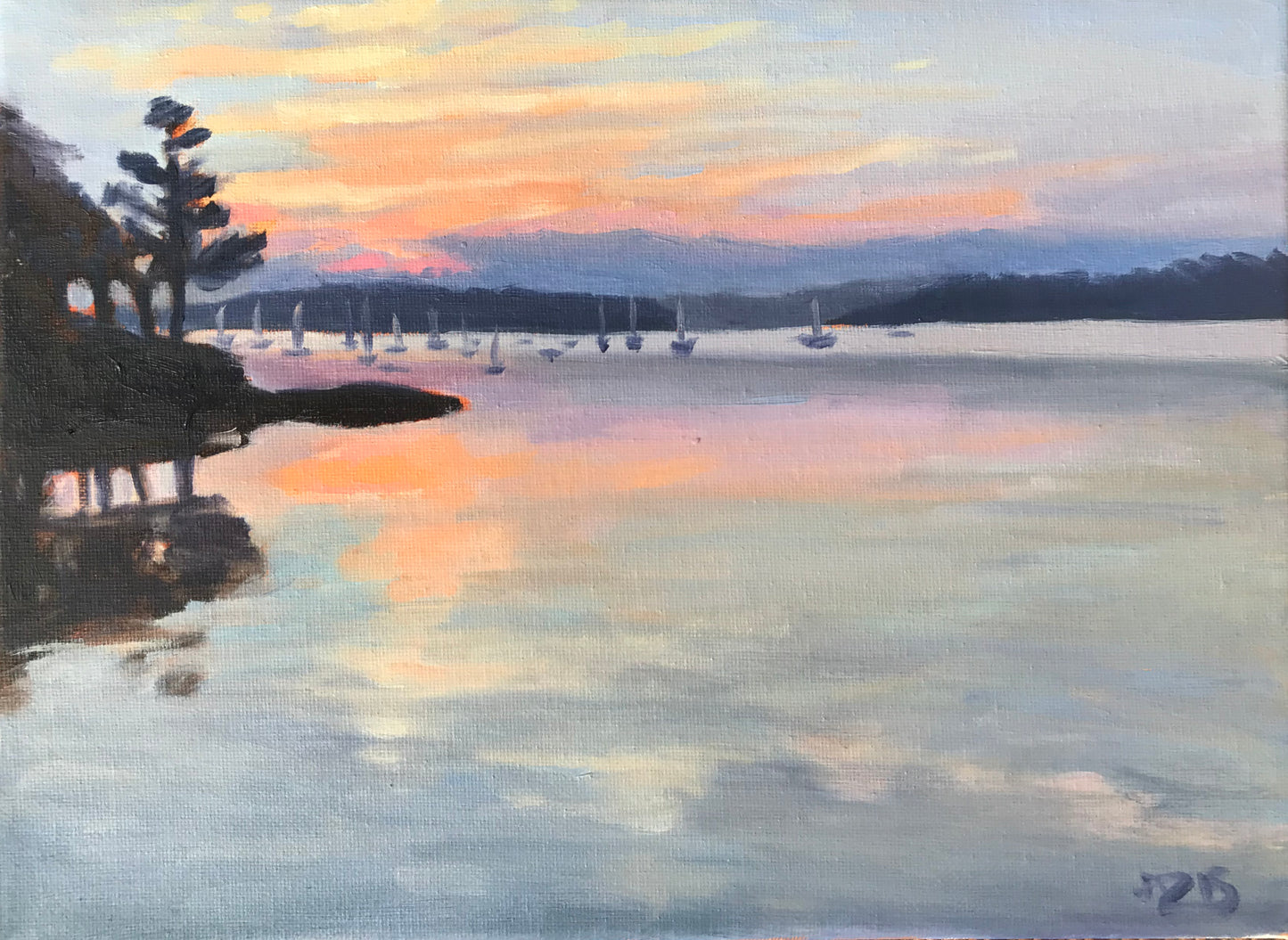 Sunrise Over the Marina II 12x9