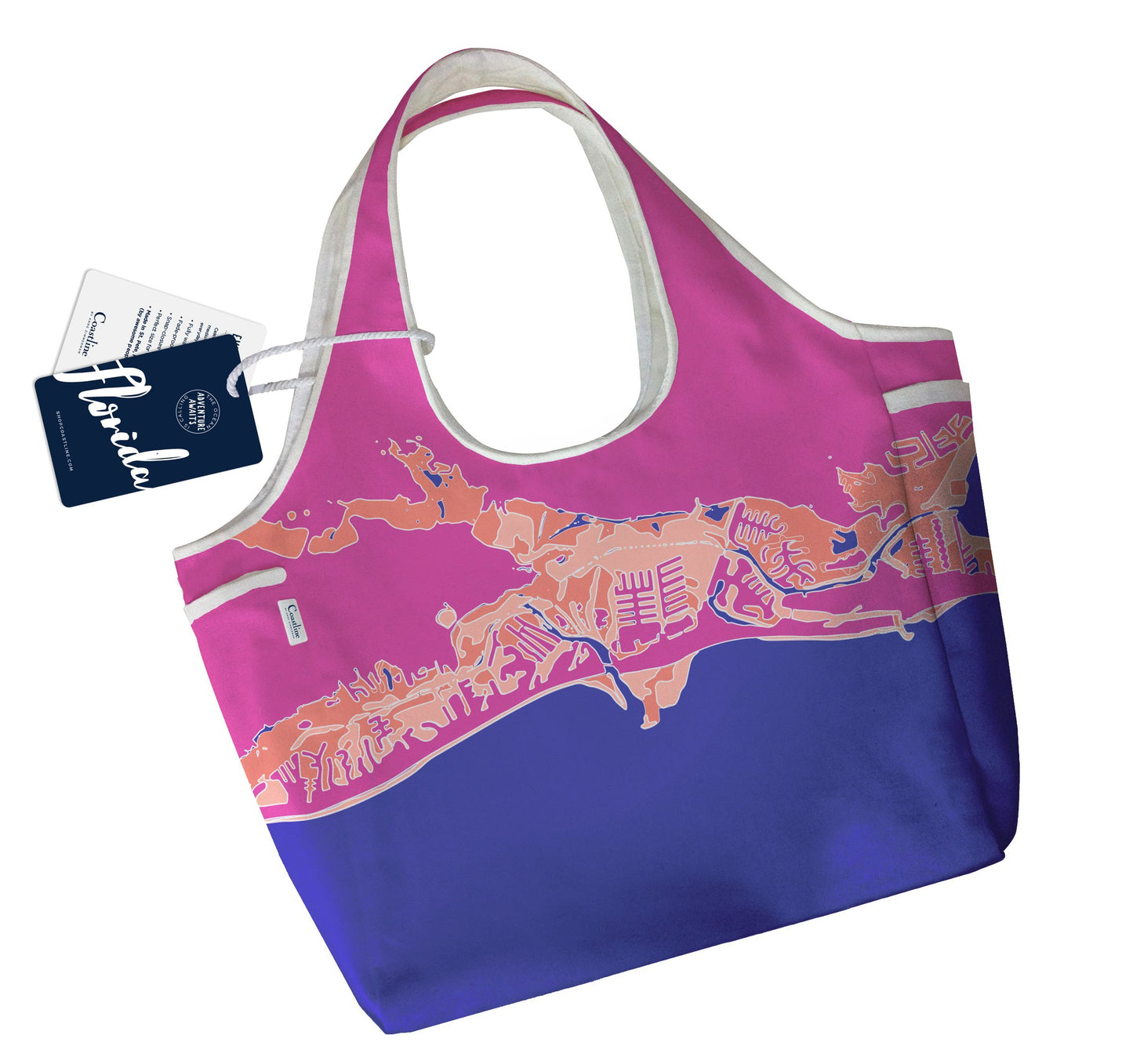 Florida Gulf Coast Boho Tote, Pink