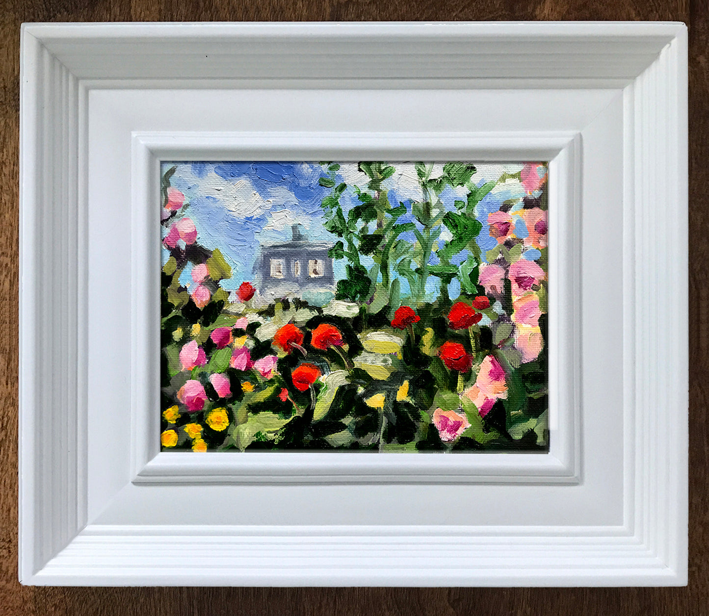 July Gardens on Monhegan, 13.5 x 11.5 inches With Frame